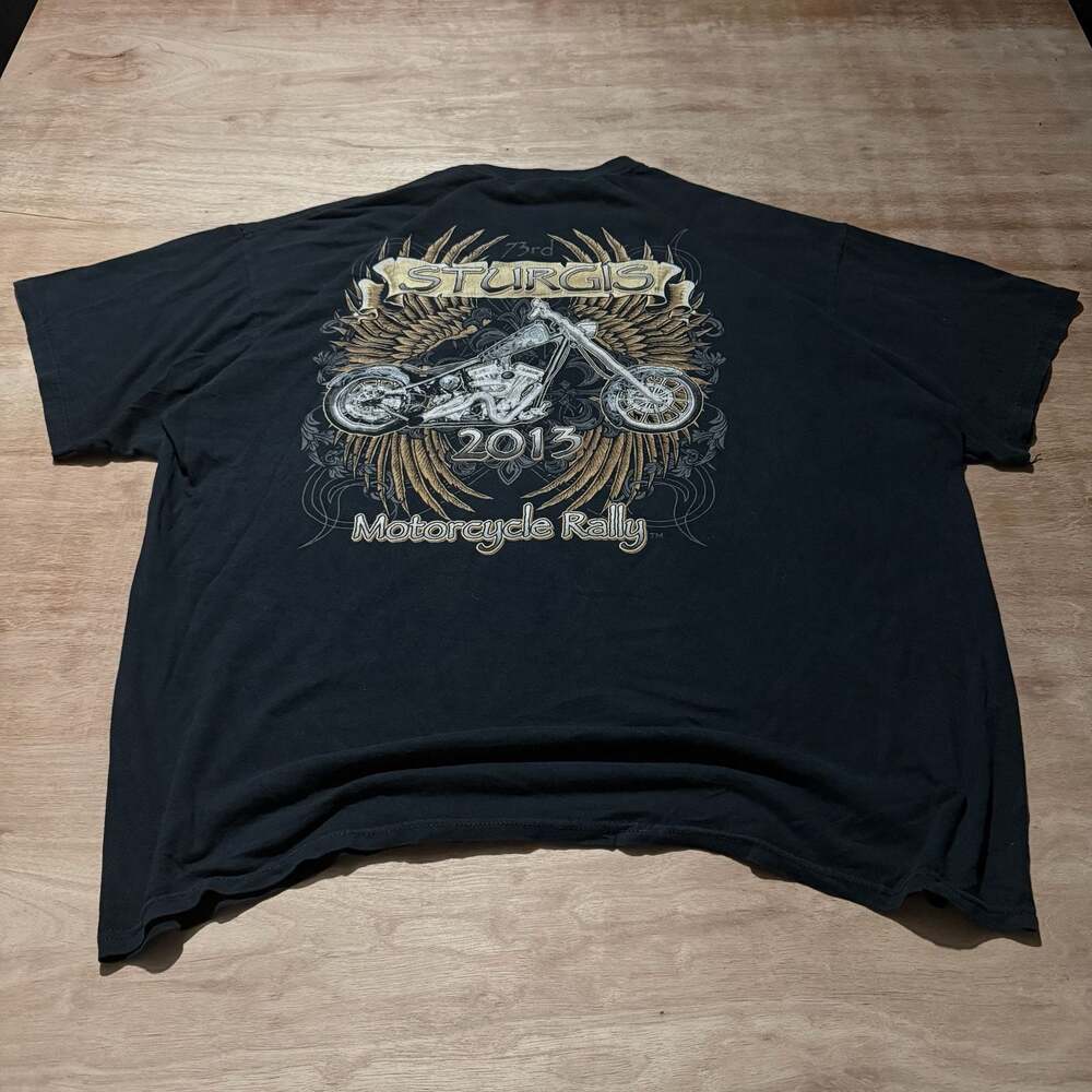 Y2K Style Sturgis 2013 Motorcycle Rally Biker Graphic T Shirt 2XL
